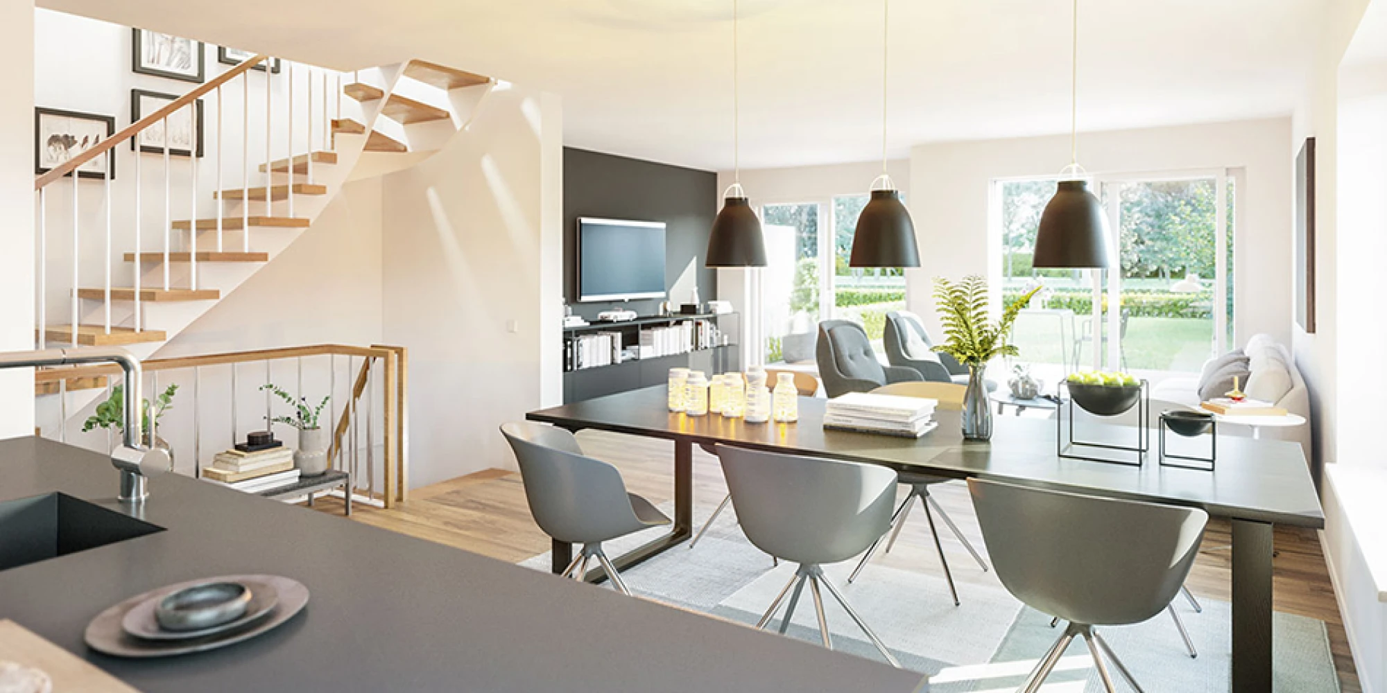 Eine offene Küche als Herz des Hauses