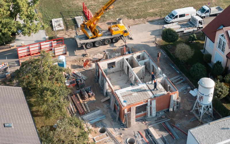 Rohbau eines Einfamilienhauses