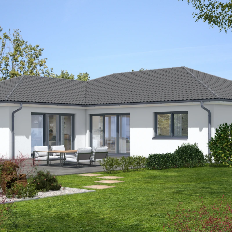 Einfamilienhaus Bungalow Visualisierung