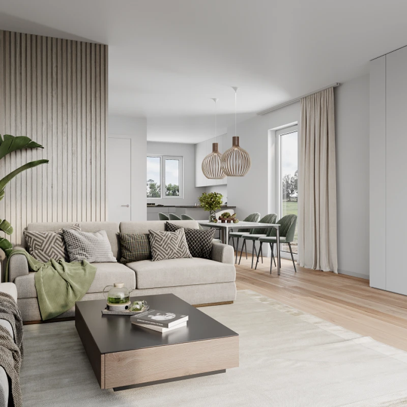 Wohn- Ess- & Kochbereich Visualisierung