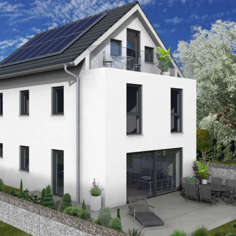 Einfamilienhaus mit Dachterrasse Visualisierung